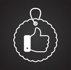 Fototapete - Online shopping thimb up tag icon on white background for graphic and web design, Modern simple vector sign. Internet concept. Trendy symbol for website design web button or mobile app