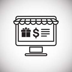Fototapete - Online shopping icon on white background for graphic and web design, Modern simple vector sign. Internet concept. Trendy symbol for website design web button or mobile app