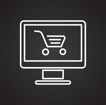 Online shopping icon on white background for graphic and web design, Modern simple vector sign. Internet concept. Trendy symbol for website design web button or mobile app