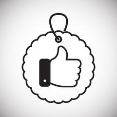 Fototapete - Online shopping thimb up tag icon on white background for graphic and web design, Modern simple vector sign. Internet concept. Trendy symbol for website design web button or mobile app