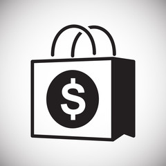 Fototapete - Online shopping bag icon on white background for graphic and web design, Modern simple vector sign. Internet concept. Trendy symbol for website design web button or mobile app