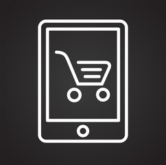 Fototapete - Online shopping icon on white background for graphic and web design, Modern simple vector sign. Internet concept. Trendy symbol for website design web button or mobile app