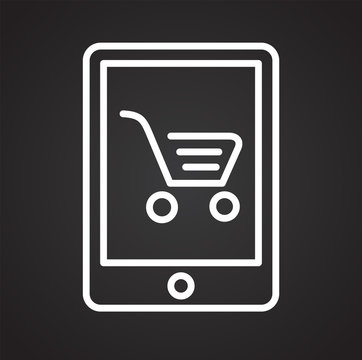 Online shopping icon on white background for graphic and web design, Modern simple vector sign. Internet concept. Trendy symbol for website design web button or mobile app