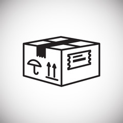 Fototapete - Online shopping delivery box icon on white background for graphic and web design, Modern simple vector sign. Internet concept. Trendy symbol for website design web button or mobile app