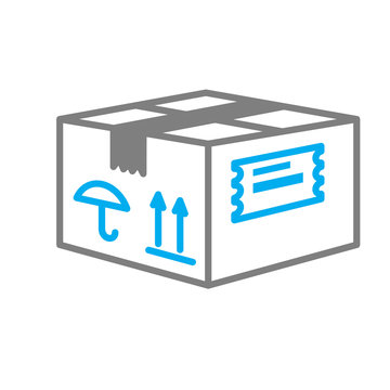 Online shopping delivery box icon on white background for graphic and web design, Modern simple vector sign. Internet concept. Trendy symbol for website design web button or mobile app