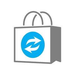 Fototapete - Online shopping bag icon on white background for graphic and web design, Modern simple vector sign. Internet concept. Trendy symbol for website design web button or mobile app
