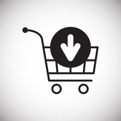 Fototapete - Online shopping cart add icon on white background for graphic and web design, Modern simple vector sign. Internet concept. Trendy symbol for website design web button or mobile app