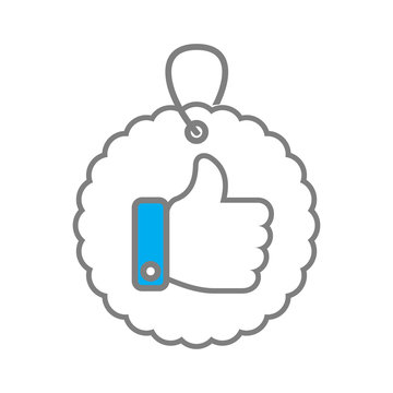 Online shopping thimb up tag icon on white background for graphic and web design, Modern simple vector sign. Internet concept. Trendy symbol for website design web button or mobile app