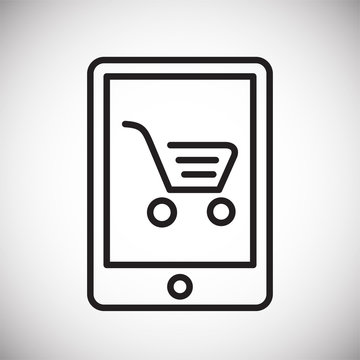 Online shopping icon on white background for graphic and web design, Modern simple vector sign. Internet concept. Trendy symbol for website design web button or mobile app