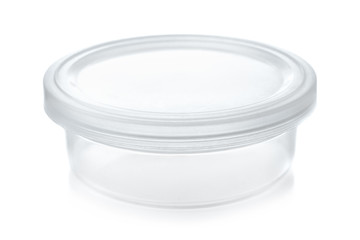 Sticker - Small transparent round plastic container