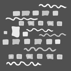 Aufkleber - Silver abstract modern and stylish digital background with different shapes. Memphis silver pattern. Creative forms.
