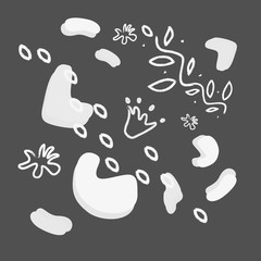 Aufkleber - Silver abstract modern and stylish digital background with different shapes. Memphis silver pattern. Creative forms.