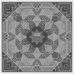 Wall Mural - Abstract geometric frame art on monochrome background