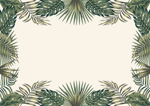 Green Tropical Border White Background A4 Layout