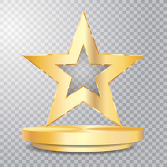 trans gold star pedestal