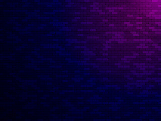 Sticker - brick wall background, neon light. vector illustration.