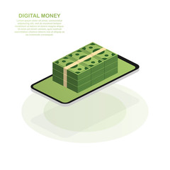 Poster - Mock-up design website flat design concept digital marketing. Digital money. Vector illustration.