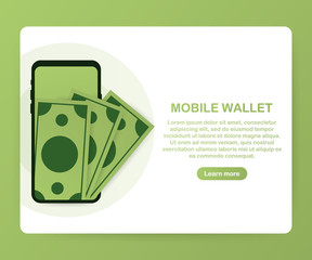 Poster - Vector digital mobile wallet vector concept icon. Internet banking concept. Vector illustration.