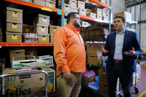 U S Rep Pappas Talks To Manager Bernard At The Gather Food