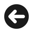 Back arrow icon flat black round button vector illustration