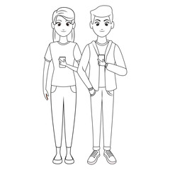 Wall Mural - young people couple