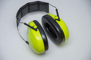 Hearing protection Green yellow  ear muffs