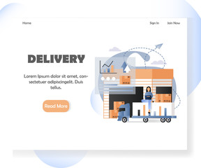 Aufkleber - Delivery vector website landing page design template