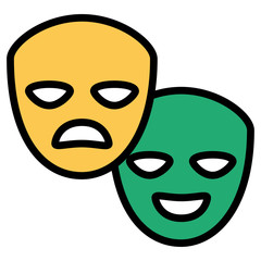 Poster - theatrical masks isolated icon