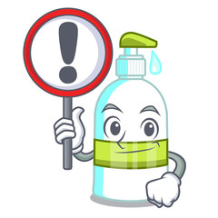 Sticker - With sign liquid soap in the character bottles