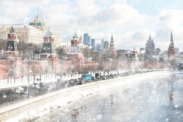 Wall Mural - Winter landscape in the Russian capital Moscow