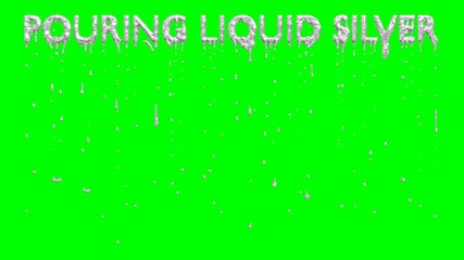 animated dripping a lot of liquid silver or liquid metal from all caps text silver. liquid is drippi