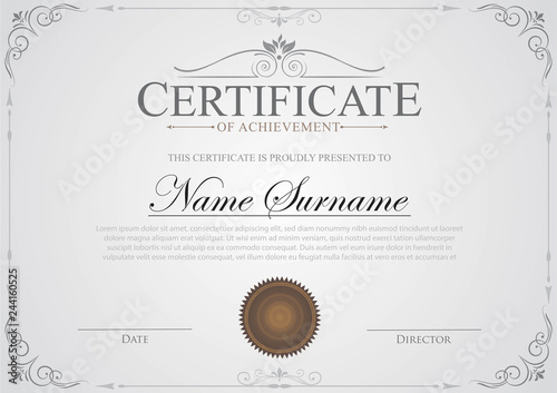 Fotografía Certificate template gray color background