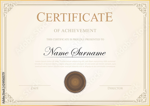Cuadros en Lienzo Certificate template vintage
