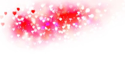 Wall Mural - Pink hearts appear on the shining soft background. Valentines Day holiday abstract loop animation.