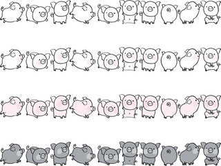 pig border vector