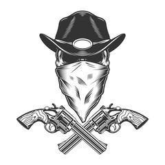 Wall Mural - Vintage monochrome wild west concept