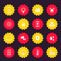 Sticker - Smart house icons, vector pictograms