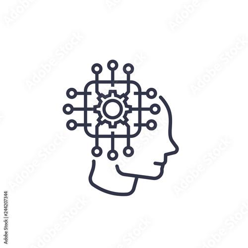 Machine Learning Artificial Intelligence Ai Vector Icon Linear Stock Vector Adobe Stock