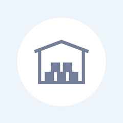 Sticker - warehouse icon, vector