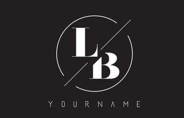 LB Letter Logo with Cutted and Intersected Design