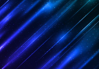 Poster - Abstract Blue Background with Shiny Stripes. Vector Modern Bg.