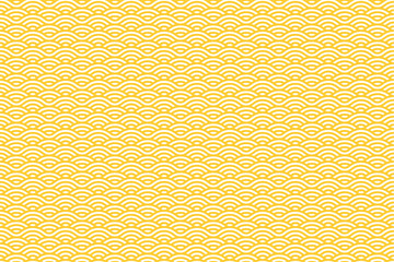 Poster - Vector Seamless Pattern with White and Yellow Stripes. Sea Waves Texture. Noodle and Pasta Abstract Background Concept