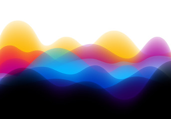 Aufkleber - Abstract Background with Colorful Music Wave Concept. Vector Illustration of Volume Sound. Banners and Posters Design
