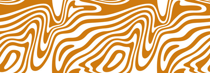 Leinwandbilder - Vector Seamless Border with Flowing Salted Caramel. Creative Food Background for Packaging Design and Advertisement