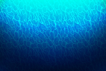 Aufkleber - Underwater View Blue Background with Waves, Sunlight and Ripples. Vector Ocean Under Water Surface