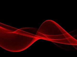 Abstract shiny color red wave design element 