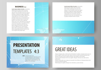 The minimalistic abstract vector illustration of the editable layout of the presentation slides design business templates. Molecule structure. Science, technology concept. Polygonal design.