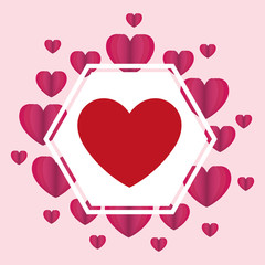 Poster - hearts love valentines card pattern