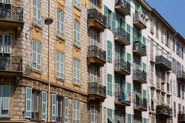 Wall Mural - Beautiful apartment blocks in Nice, France with decorative balconies