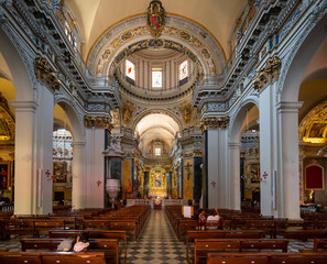 Wall Mural - Interior of the beautiful Cathedrale Sainte-Reparte on  popular Place Rossetti in Nice France